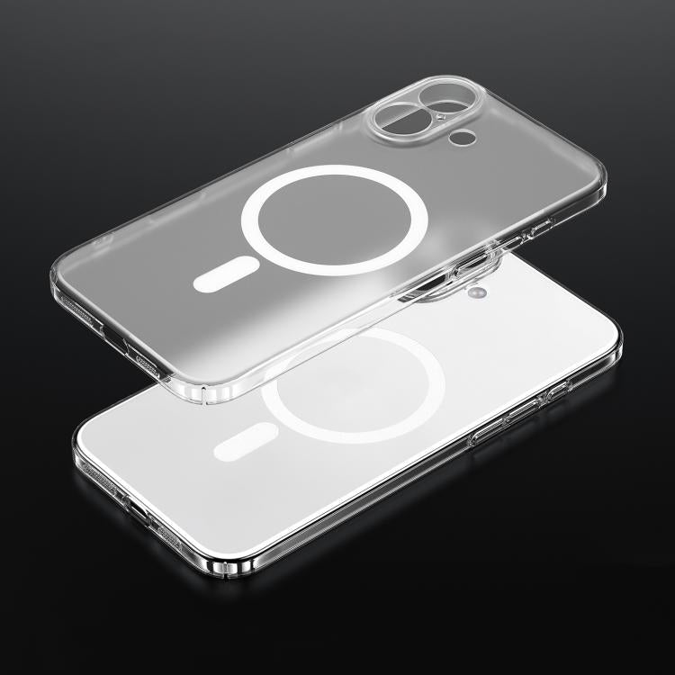 For iPhone 17 SULADA Crystal Sand Series Electroplating Frosted MagSafe Magnetic Phone Case - Transparent
