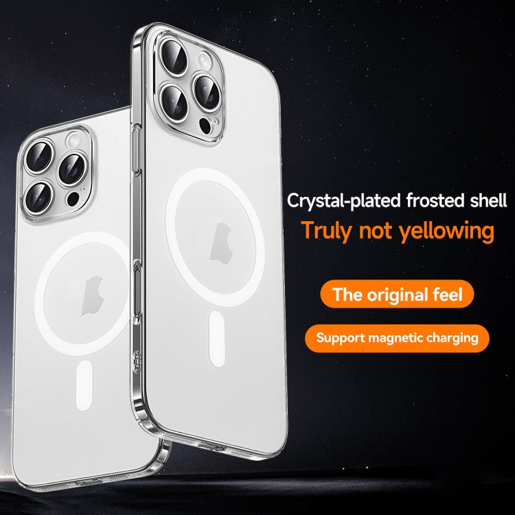 For iPhone 17 Pro Max SULADA Crystal Sand Series Electroplating Frosted MagSafe Magnetic Phone Case - Transparent