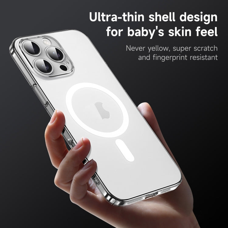 For iPhone 14 Pro SULADA Crystal Sand Series Electroplating Frosted MagSafe Magnetic Phone Case - Transparent