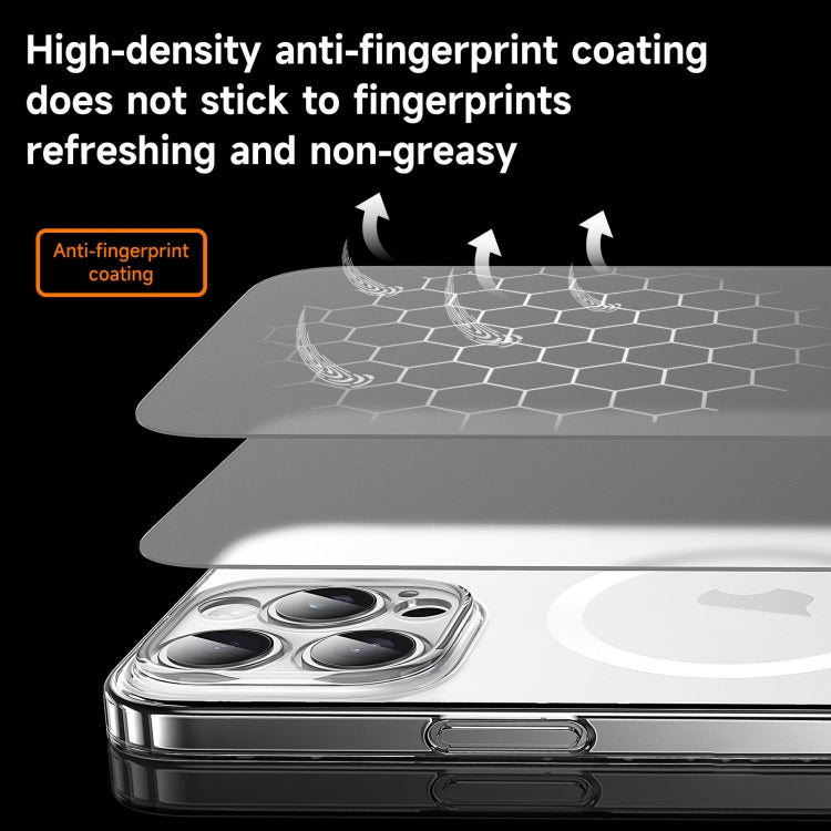 For iPhone 17 Pro Max SULADA Crystal Sand Series Electroplating Frosted MagSafe Magnetic Phone Case - Transparent