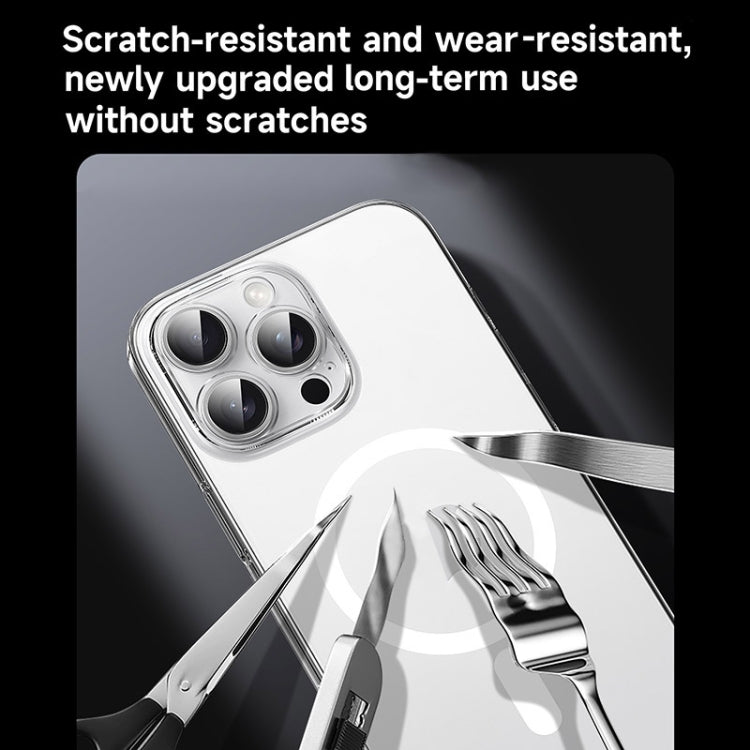 For iPhone 16 Pro Max SULADA Crystal Sand Series Electroplating Frosted MagSafe Magnetic Phone Case - Transparent