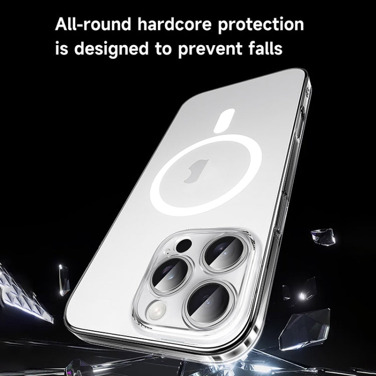 For iPhone 17 Pro Max SULADA Crystal Sand Series Electroplating Frosted MagSafe Magnetic Phone Case - Transparent