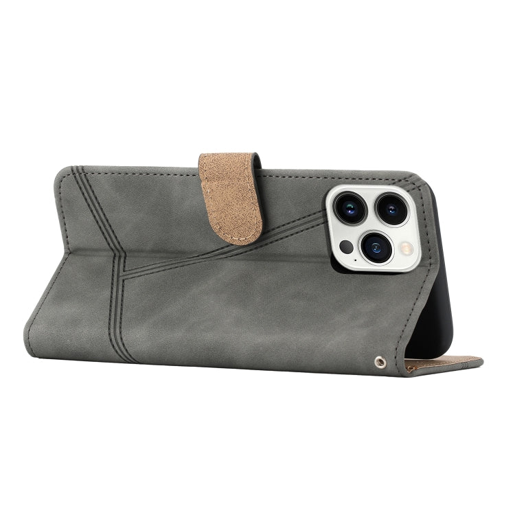 For iPhone 16 Pro Max Skin-feel Stitching Leather Phone Case