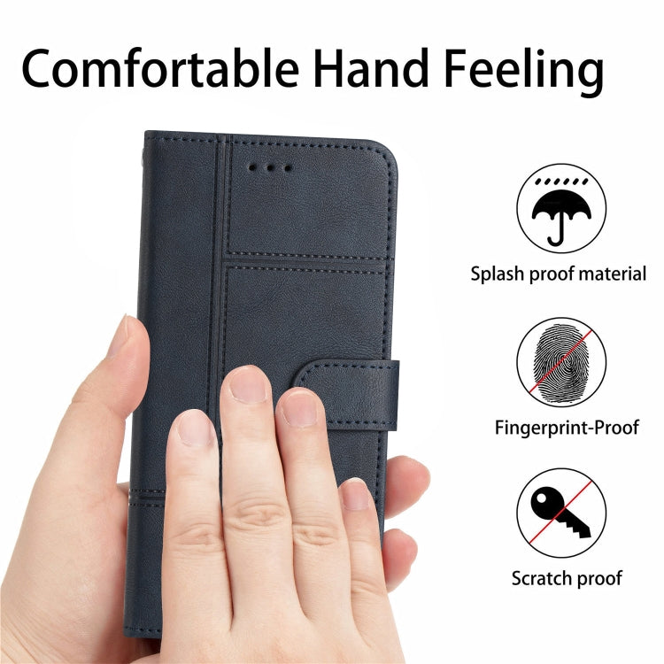 For iPhone 16 Pro Max Cowhide Texture Stitching Leather Phone Case