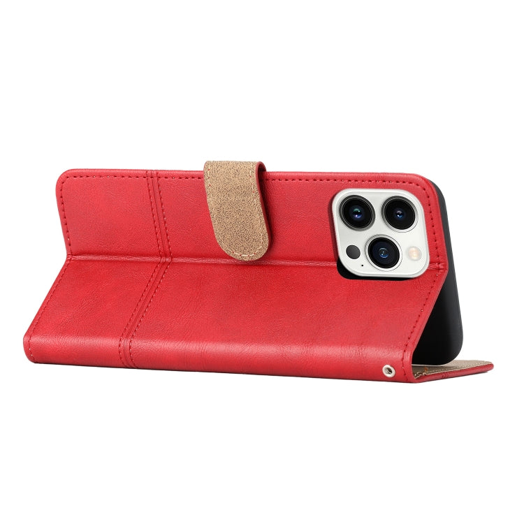For iPhone 16 Pro Max Cowhide Texture Stitching Leather Phone Case