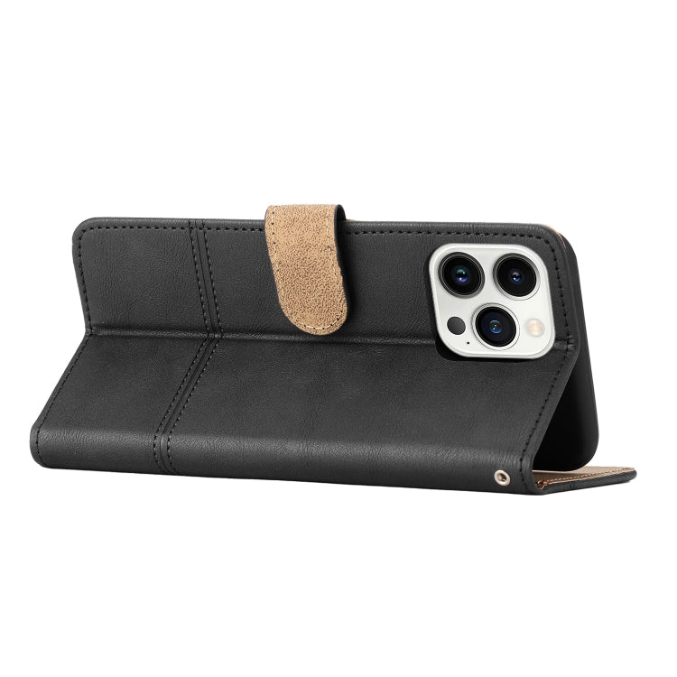 For iPhone 16 Pro Cowhide Texture Stitching Leather Phone Case