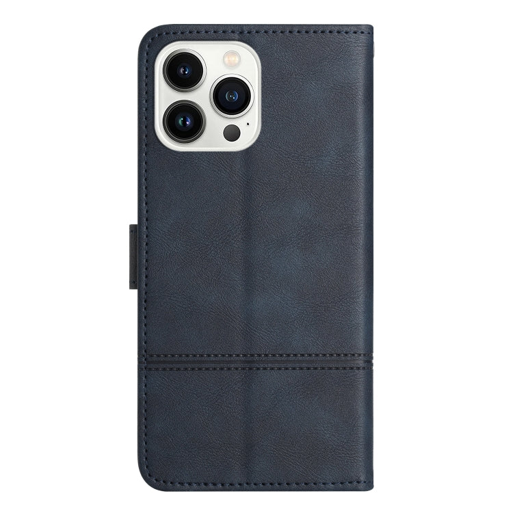 For iPhone 16 Pro Cowhide Texture Stitching Leather Phone Case