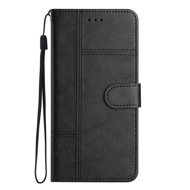 For iPhone 16 Plus Cowhide Texture Stitching Leather Phone Case