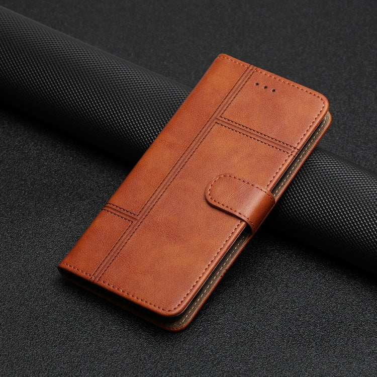 For iPhone 16 Plus Cowhide Texture Stitching Leather Phone Case