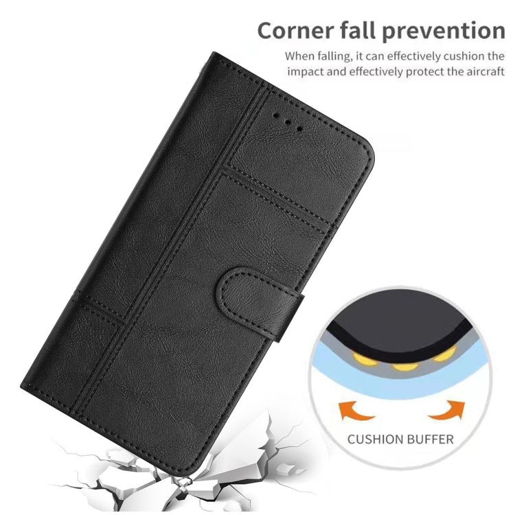 For iPhone 16 Cowhide Texture Stitching Leather Phone Case