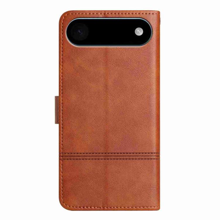 For iPhone Air Cowhide Texture Stitching Leather Phone Case