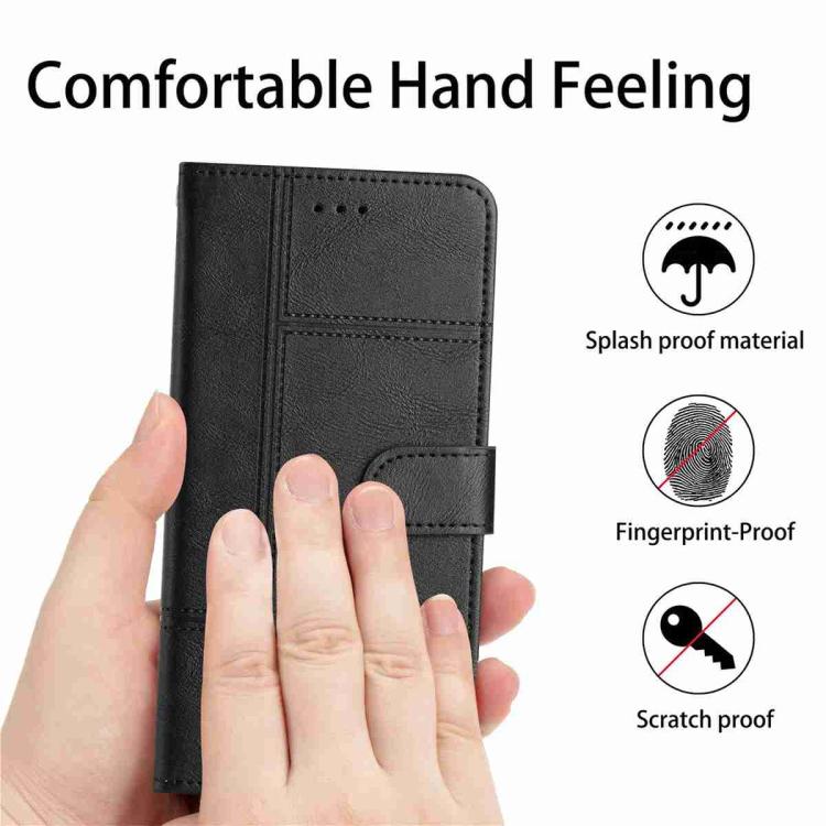 For iPhone 17 Pro Cowhide Texture Stitching Leather Phone Case