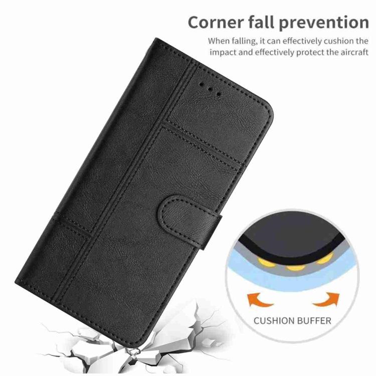For iPhone 17 Pro Max Cowhide Texture Stitching Leather Phone Case