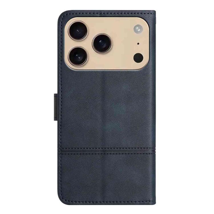 For iPhone 17 Pro Max Cowhide Texture Stitching Leather Phone Case