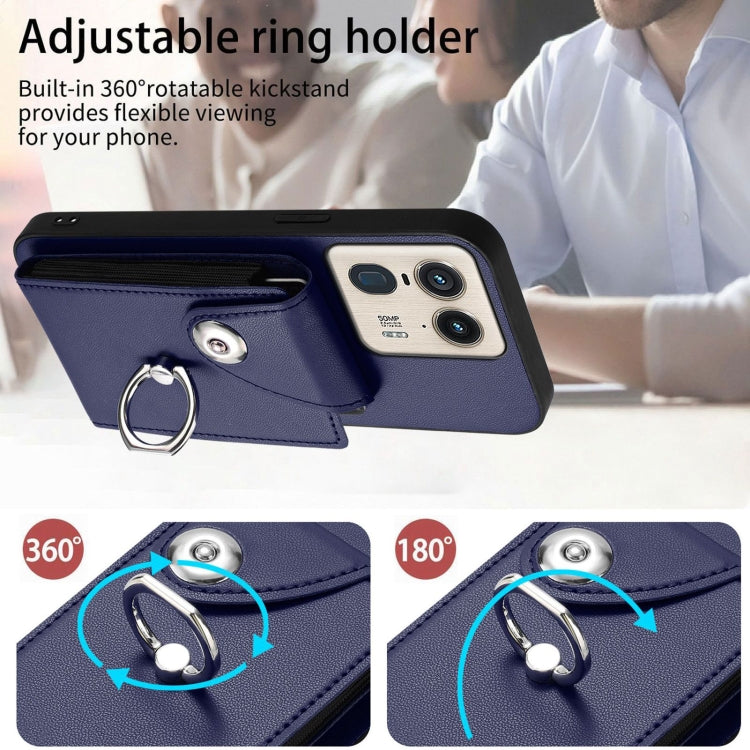 For Motorola Edge 50 Ultra EU Version Organ Card Bag Ring Holder Phone Case