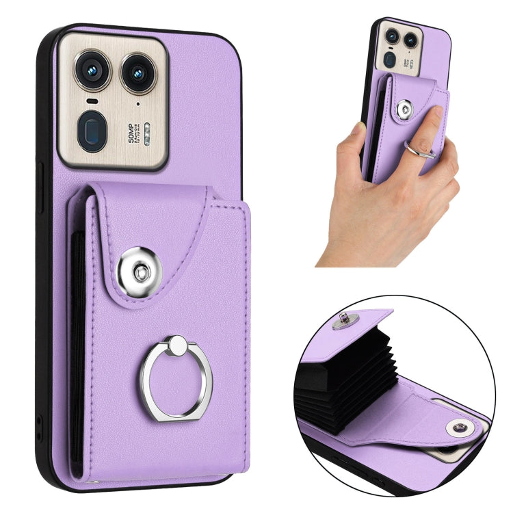 For Motorola Edge 50 Ultra EU Version Organ Card Bag Ring Holder Phone Case