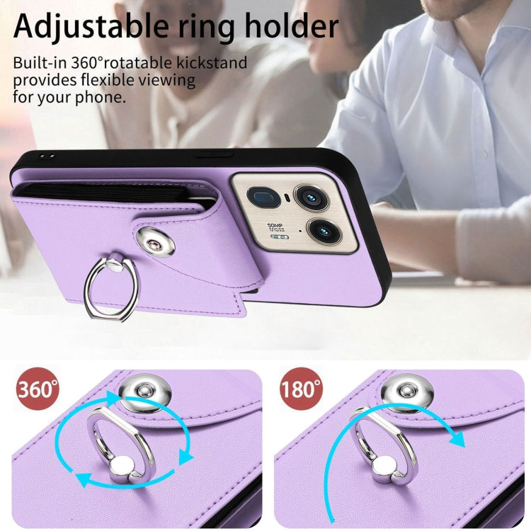 For Motorola Edge 50 Ultra EU Version Organ Card Bag Ring Holder Phone Case