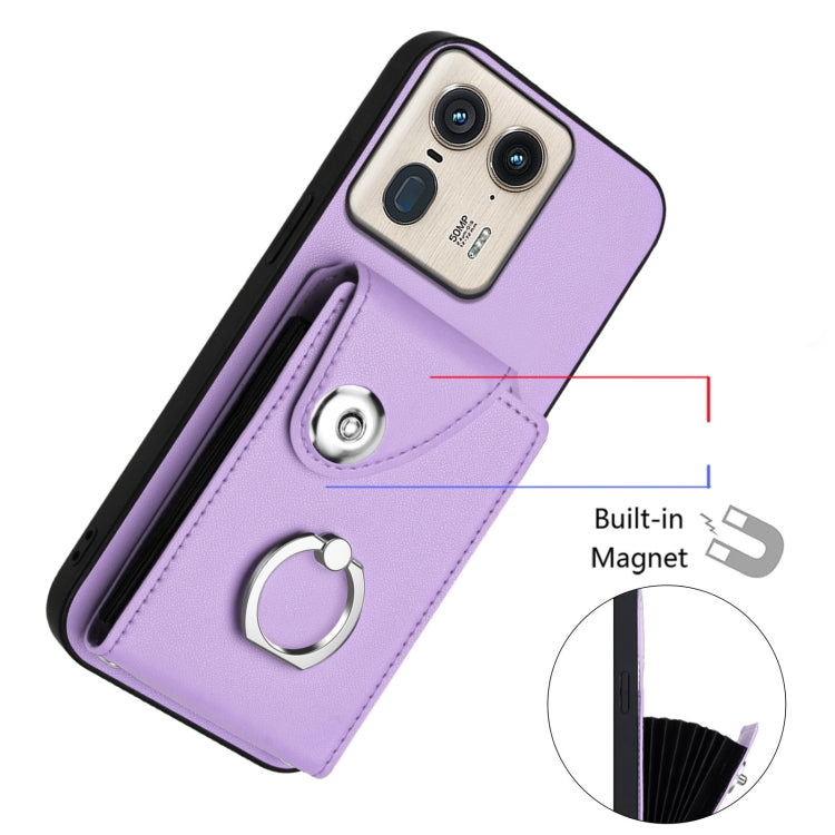 For Motorola Edge 50 Ultra EU Version Organ Card Bag Ring Holder Phone Case