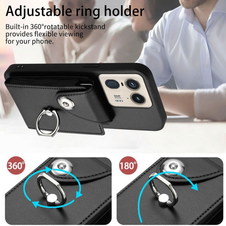For Motorola Edge 50 Ultra EU Version Organ Card Bag Ring Holder Phone Case