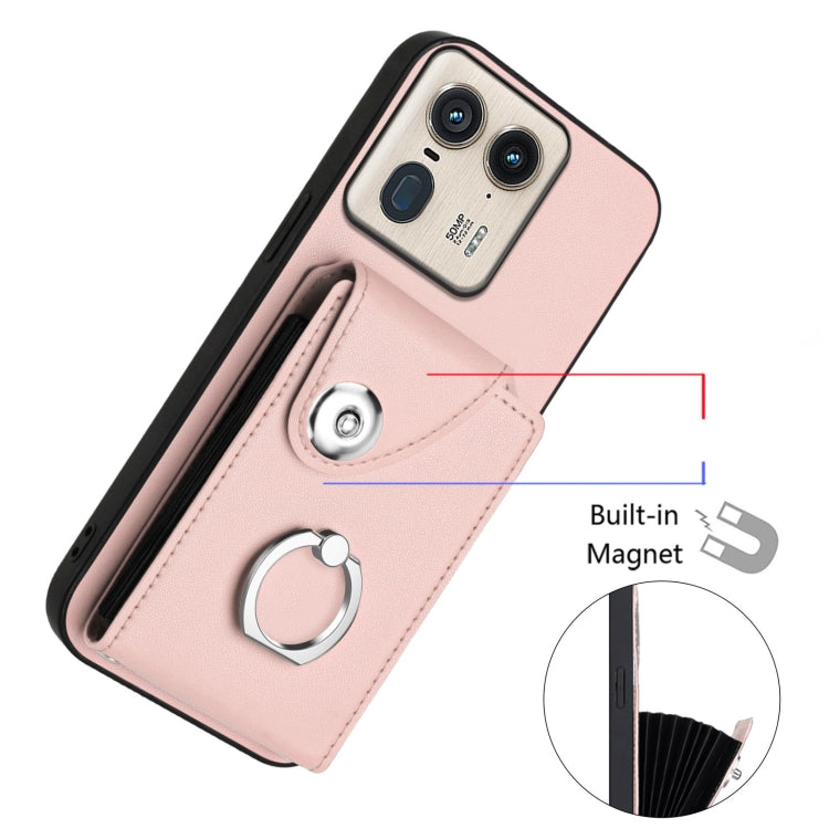 For Motorola Edge 50 Ultra EU Version Organ Card Bag Ring Holder Phone Case
