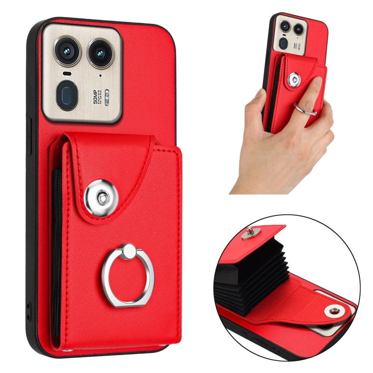 For Motorola Edge 50 Ultra EU Version Organ Card Bag Ring Holder Phone Case