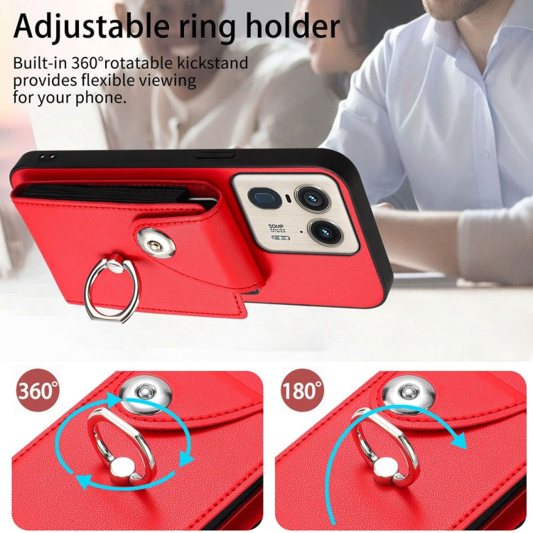 For Motorola Edge 50 Ultra EU Version Organ Card Bag Ring Holder Phone Case