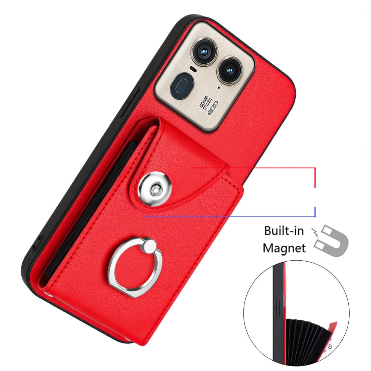 For Motorola Edge 50 Ultra EU Version Organ Card Bag Ring Holder Phone Case
