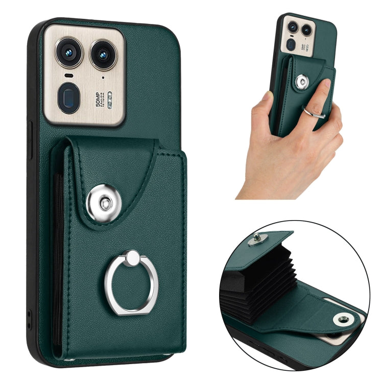 For Motorola Edge 50 Ultra EU Version Organ Card Bag Ring Holder Phone Case