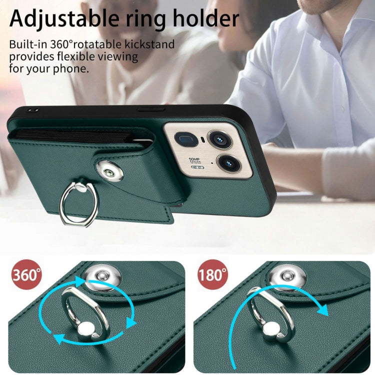 For Motorola Edge 50 Ultra EU Version Organ Card Bag Ring Holder Phone Case