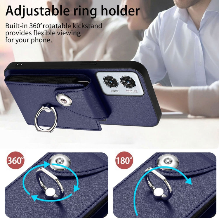 For Motorola Edge 50 Fusion Global Organ Card Bag Ring Holder Phone Case