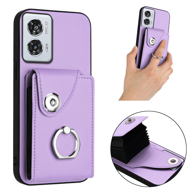 For Motorola Edge 50 Fusion Global Organ Card Bag Ring Holder Phone Case