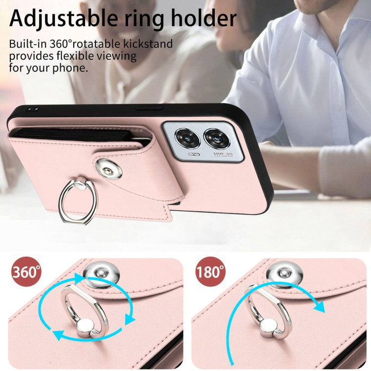For Motorola Edge 50 Fusion Global Organ Card Bag Ring Holder Phone Case
