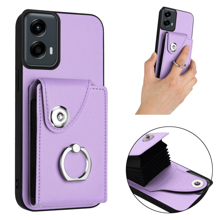 For Motorola Moto G 5G 2024 Organ Card Bag Ring Holder Phone Case