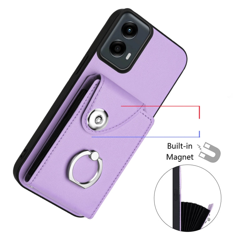 For Motorola Moto G 5G 2024 Organ Card Bag Ring Holder Phone Case