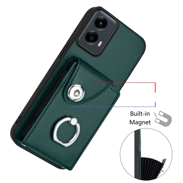 For Motorola Moto G 5G 2024 Organ Card Bag Ring Holder Phone Case