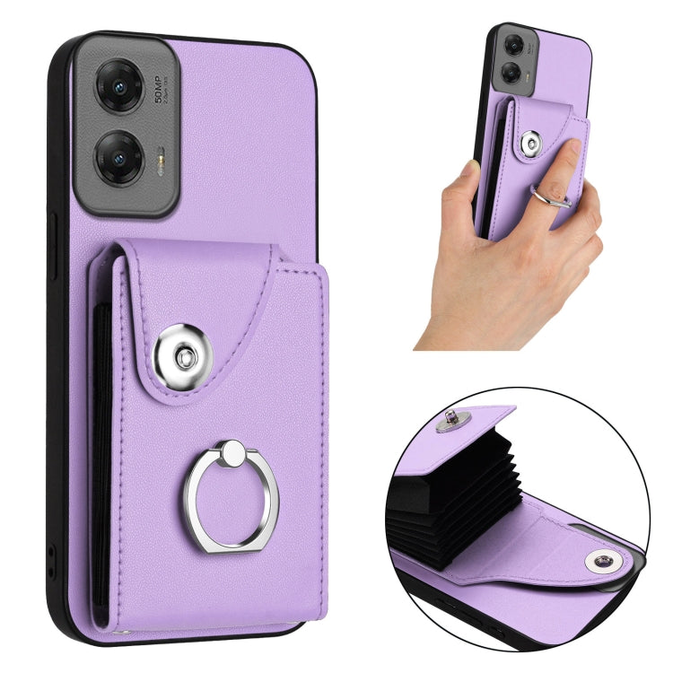 For Motorola Moto G Stylus 5G 2024 Organ Card Bag Ring Holder Phone Case