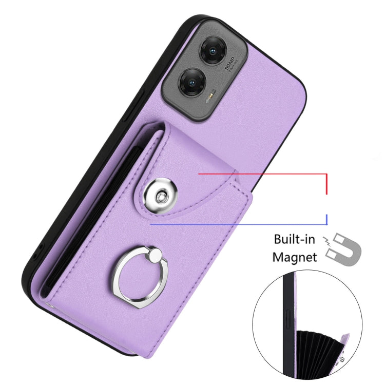 For Motorola Moto G Stylus 5G 2024 Organ Card Bag Ring Holder Phone Case
