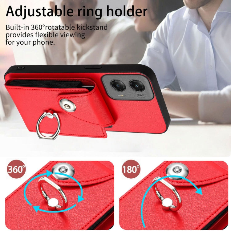For Motorola Moto G Stylus 5G 2024 Organ Card Bag Ring Holder Phone Case