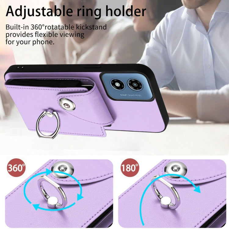 For Motorola Moto G Play 2024 5G Organ Card Bag Ring Holder Phone Case
