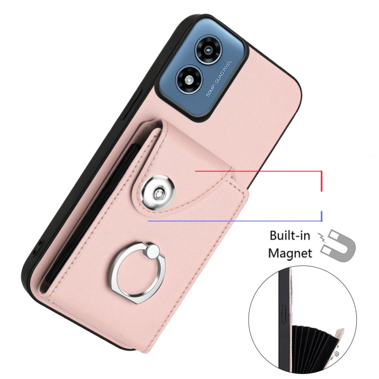 For Motorola Moto G Play 2024 5G Organ Card Bag Ring Holder Phone Case
