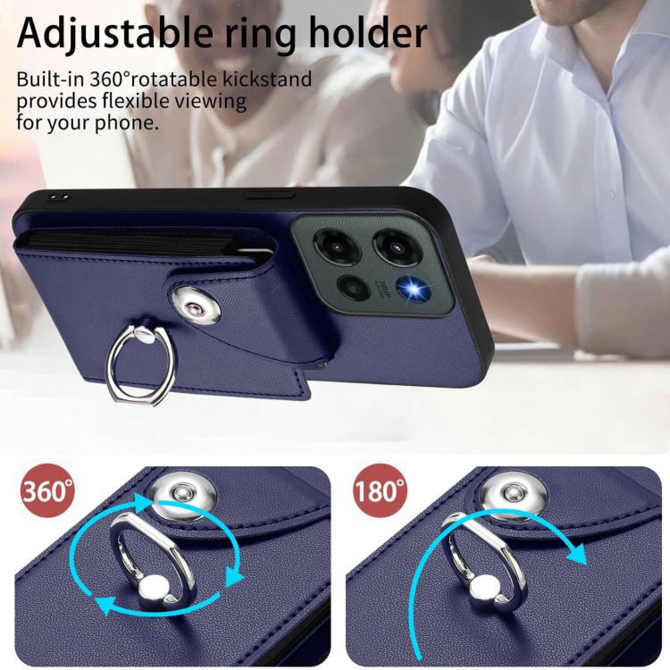 For Motorola Edge 60 Stylus Organ Card Bag Ring Holder Phone Case