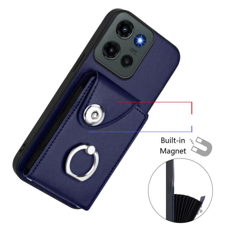 For Motorola Edge 60 Stylus Organ Card Bag Ring Holder Phone Case