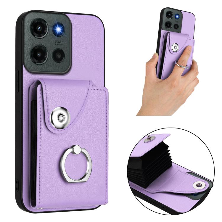 For Motorola Edge 60 Stylus Organ Card Bag Ring Holder Phone Case
