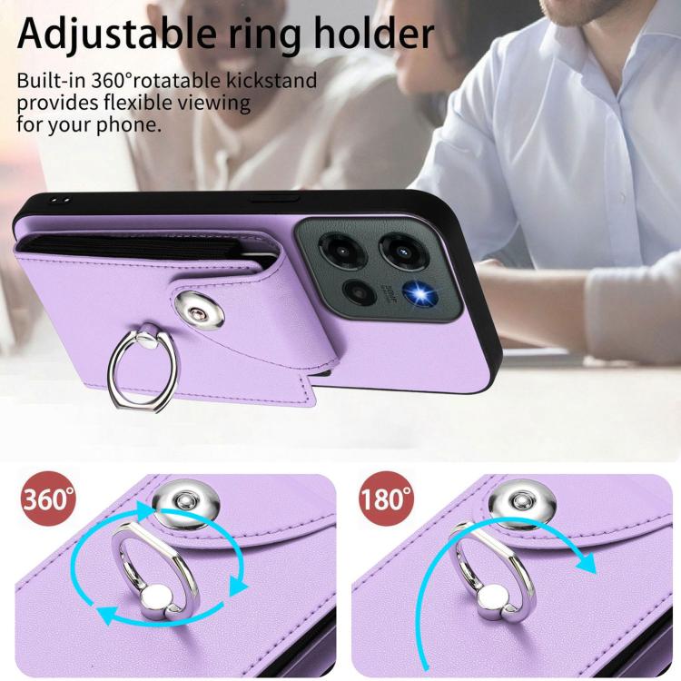 For Motorola Edge 60 Stylus Organ Card Bag Ring Holder Phone Case