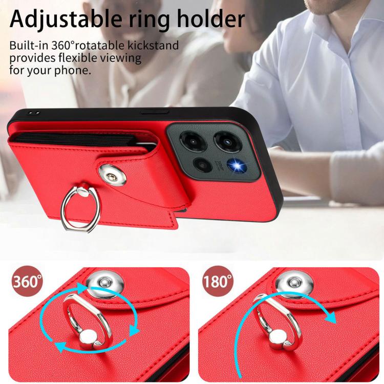 For Motorola Edge 60 Stylus Organ Card Bag Ring Holder Phone Case