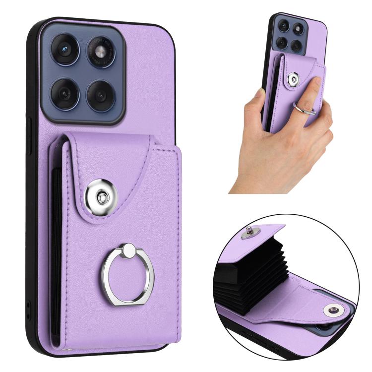 For Motorola Edge 60 Fusion / Edge 60 Organ Card Bag Ring Holder Phone Case
