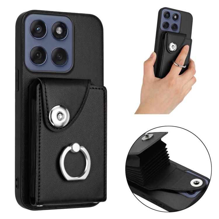 For Motorola Edge 60 Fusion / Edge 60 Organ Card Bag Ring Holder Phone Case