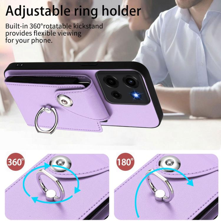 For Motorola Moto G 5G 2025 Organ Card Bag Ring Holder Phone Case
