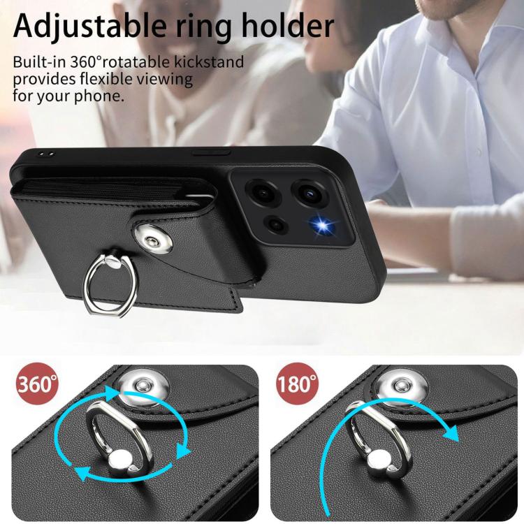 For Motorola Moto G 5G 2025 Organ Card Bag Ring Holder Phone Case