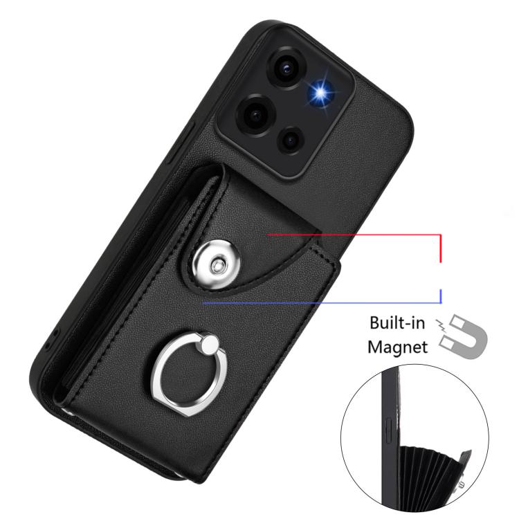 For Motorola Moto G 5G 2025 Organ Card Bag Ring Holder Phone Case